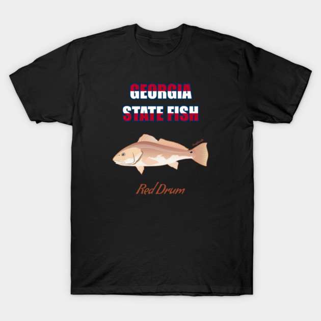 Georgia State Saltwater Fish - Red Drum T-Shirt by Reefhorse