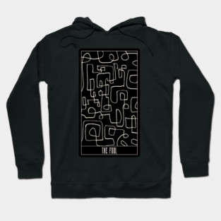 The Fool Tarot Design – Abstract Line Maze Minimalist Tarot Art Hoodie