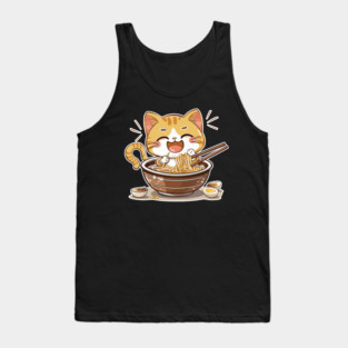 Cute Kawaii Ramen Cat 05 Tank Top