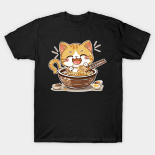 Cute Kawaii Ramen Cat 05 T-Shirt