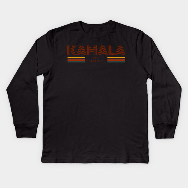Kamala-Harris-For-President Kids Long Sleeve T-Shirt by BlackMeme94