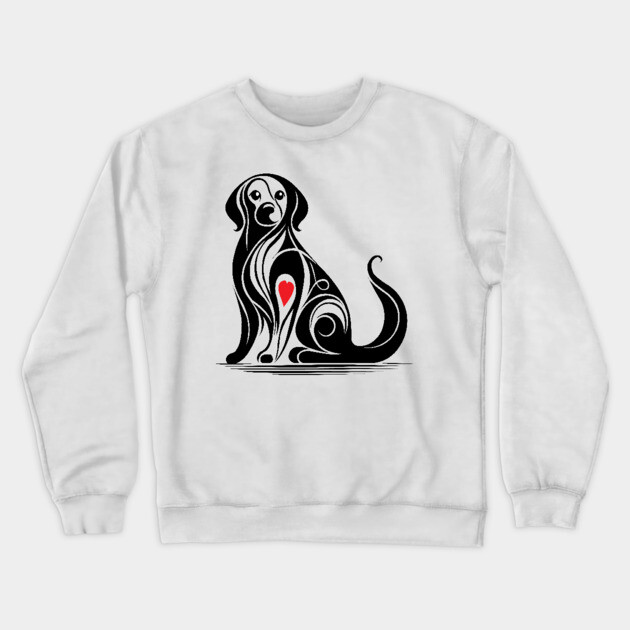 Heart Dog Crewneck Sweatshirt by DickinsonDesign