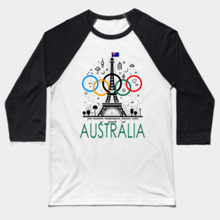 Team Australia . Paris 2024 Olympics. FANART Baseball T-Shirt