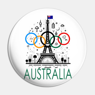 Team Australia . Paris 2024 Olympics. FANART Pin