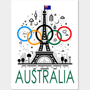 Team Australia . Paris 2024 Olympics. FANART Posters and Art