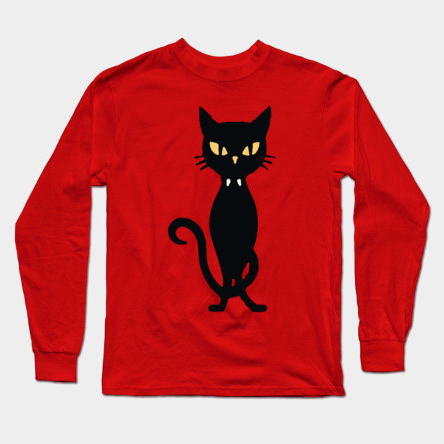 Spooky Vampire Cat Long Sleeve T-Shirt by DonWillisJrArt