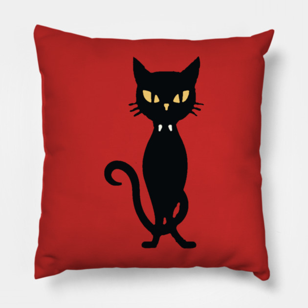 Spooky Vampire Cat Pillow by DonWillisJrArt