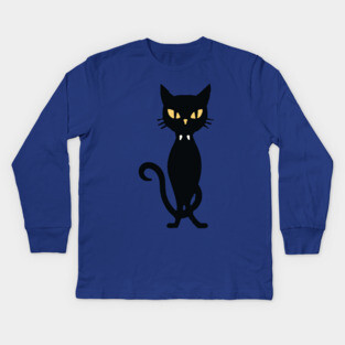 Spooky Vampire Cat Kids Long Sleeve T-Shirt