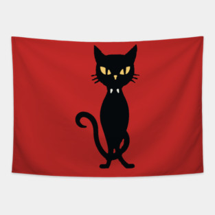 Spooky Vampire Cat Tapestry
