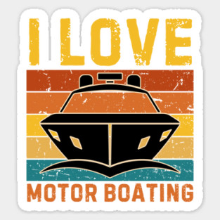 I Love Motor Boating Magnet