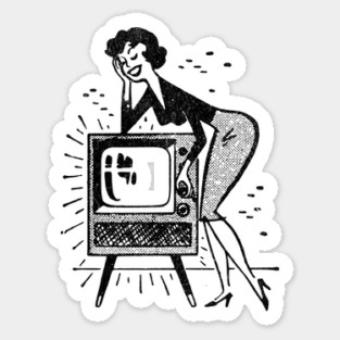 Retro Television Advertisement Vintage 50s TV Graphics Sticker