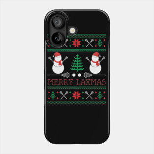 Christmas Lacrosse Lax Player Ugly Christmas Xmas Phone Case