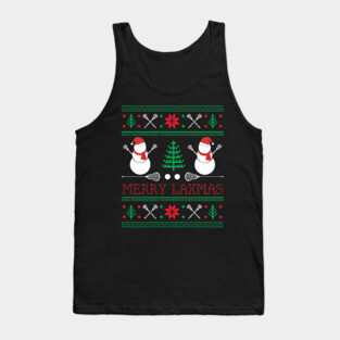Christmas Lacrosse Lax Player Ugly Christmas Xmas Tank Top