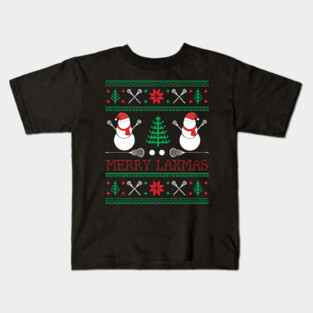 Christmas Lacrosse Lax Player Ugly Christmas Xmas Kids T-Shirt