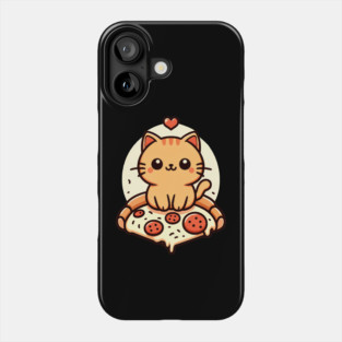 Kawaii Cat with Pizza Phone Case