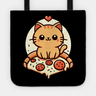 Kawaii Cat with Pizza Tote