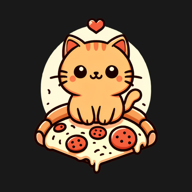 Kawaii Cat with Pizza by logiamerch