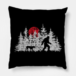 Bigfoot Walking Dog Pillow