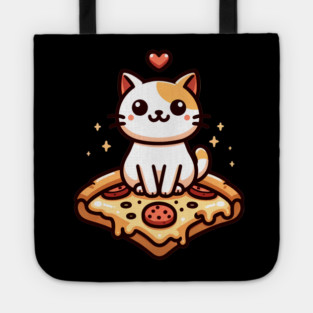 Kawaii Cat with Pizza Tote