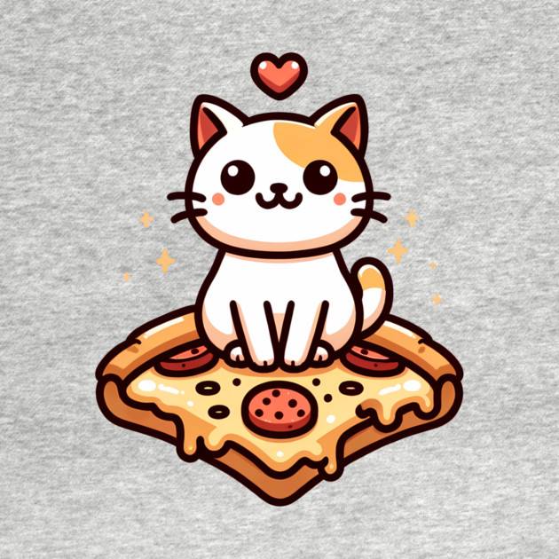 Kawaii Cat with Pizza by logiamerch