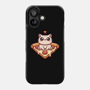 Kawaii Cat with Pizza Phone Case