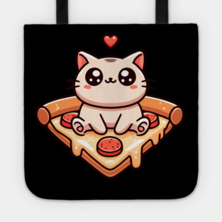Kawaii Cat with Pizza Tote