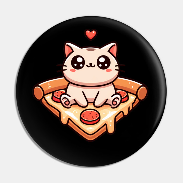 Kawaii Cat with Pizza Pin by logiamerch