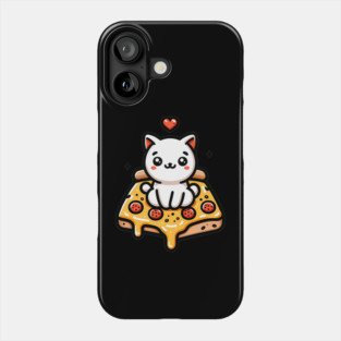 Kawaii Cat with Pizza Phone Case