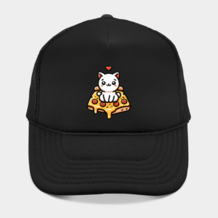 Kawaii Cat with Pizza Hat