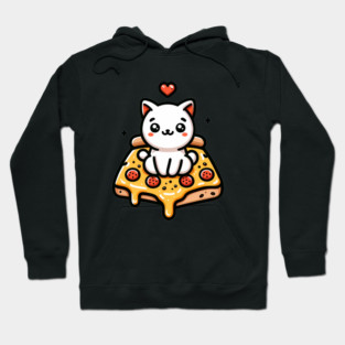 Kawaii Cat with Pizza Hoodie