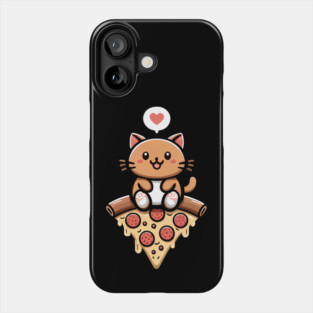 Kawaii Cat with Pizza Phone Case