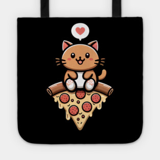 Kawaii Cat with Pizza Tote