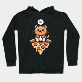 Kawaii Cat with Pizza Hoodie