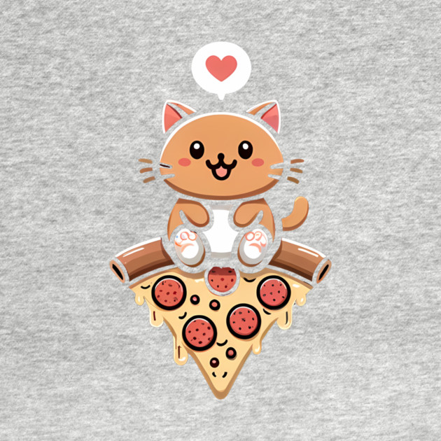 Kawaii Cat with Pizza by logiamerch