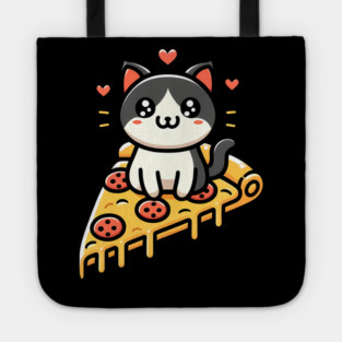 Kawaii Cat with Pizza Tote