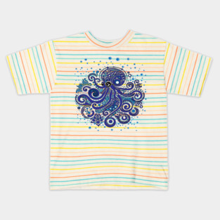 Blue Octopus Kids T-Shirt