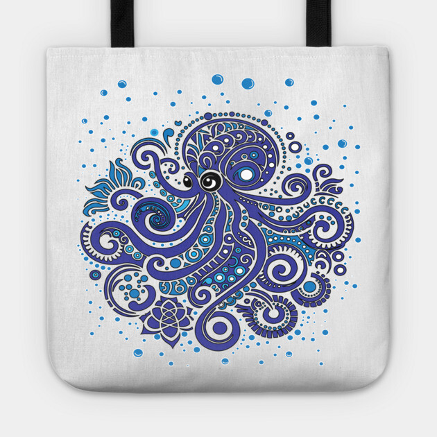 Blue Octopus Tote by DickinsonDesign