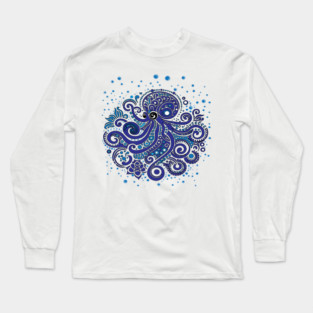 Blue Octopus Long Sleeve T-Shirt