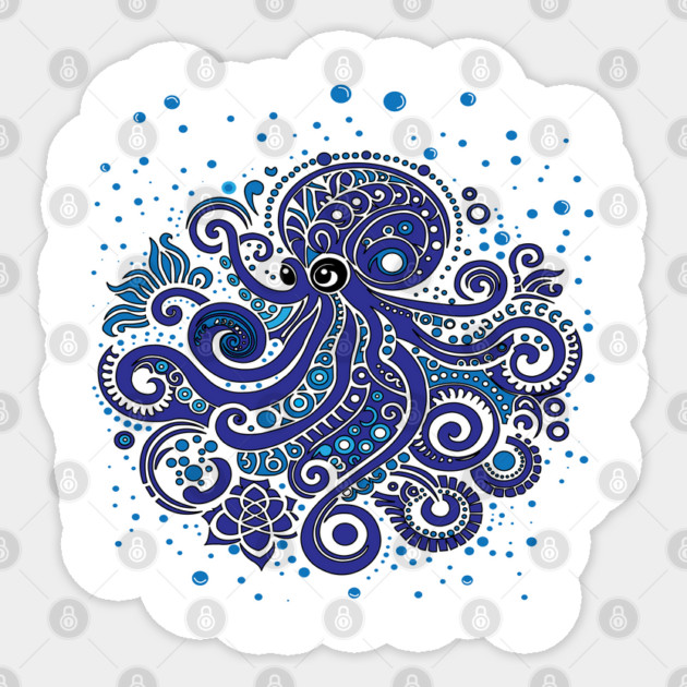 Blue Octopus Sticker by DickinsonDesign