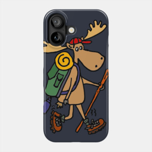 Humorous Funky Moose Hiker Phone Case