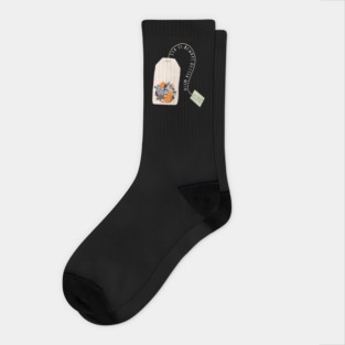 Tea Is Always Better With Cats Design: Adorable Cat-Filled Tea Bag - Cute Tea Lover Art Socks