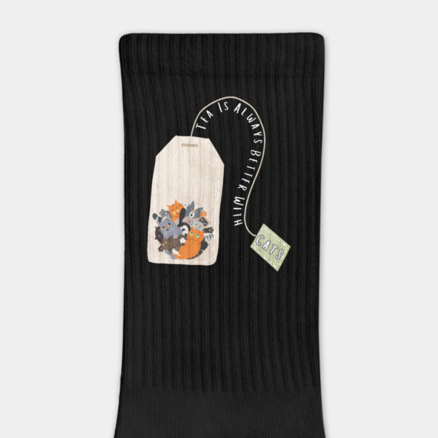 Tea Is Always Better With Cats Design: Adorable Cat-Filled Tea Bag - Cute Tea Lover Art by Designed By Marty