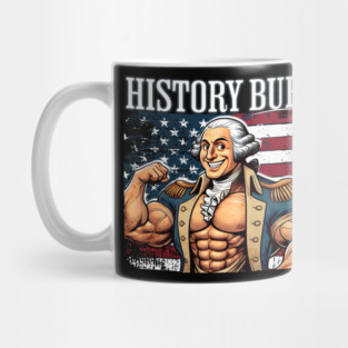 History Buff Funny George Washington American Flag Mug