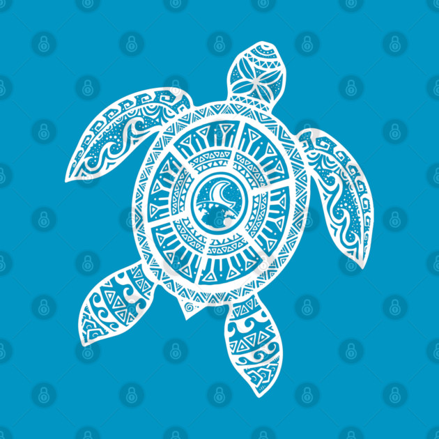 White Tribal Hawaiian Tattoo Boho Sea Turtle by Jitterfly