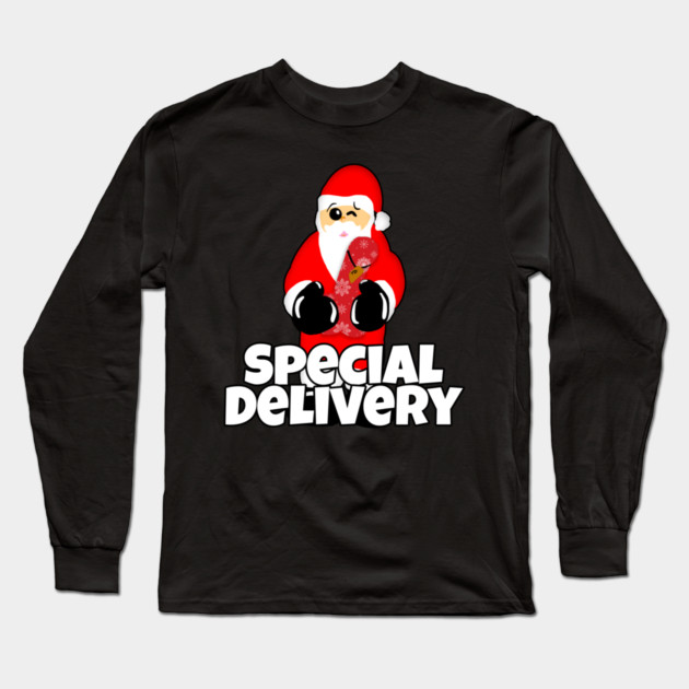 Special Delivery Naughty Santa Dildo Sex Toy Long Sleeve T-Shirt by belownormal
