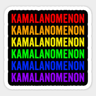 Kamalanomenon Kamala Nomenon Phenomenon, rainbow design. Distressed text in colorful letters. Kamalanomenon Sticker