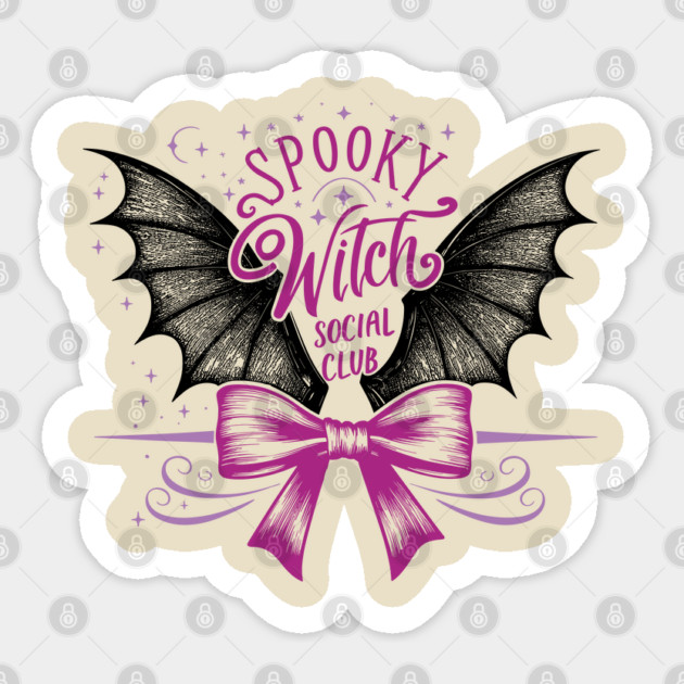 Spooky Witch Social Club Halloween Party Sticker by Anticorporati