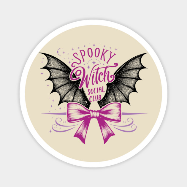 Spooky Witch Social Club Halloween Party Magnet by Anticorporati