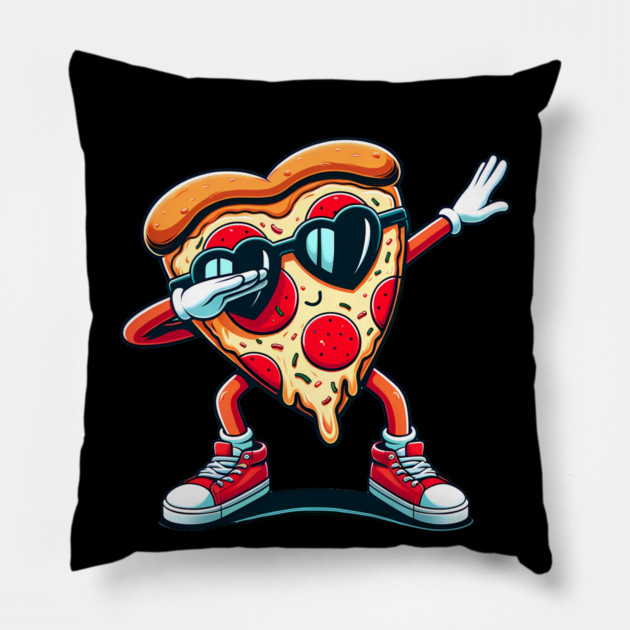Funny Dabbing Pizza, Love Eating Pizza Pillow by logiamerch