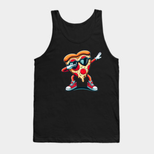 Funny Dabbing Pizza, Love Eating Pizza Tank Top